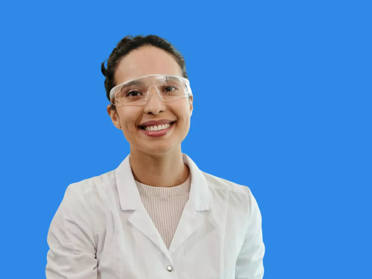 Id photo with a blue background
